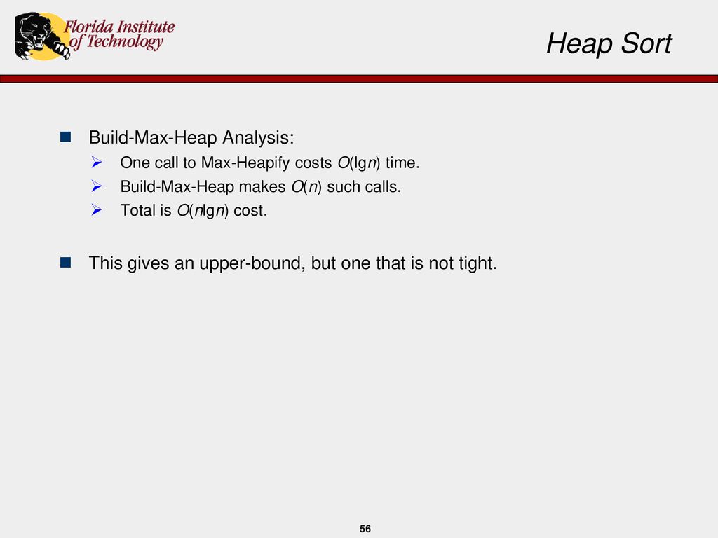 Heap Sort Build-Max-Heap Analysis: