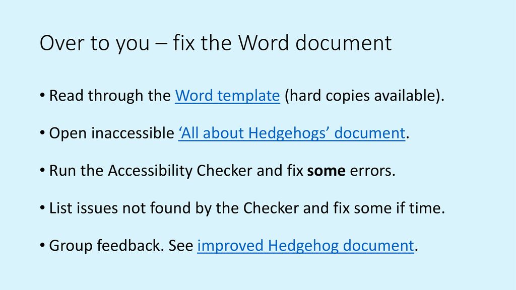 run accessibility in word run accessibility in word