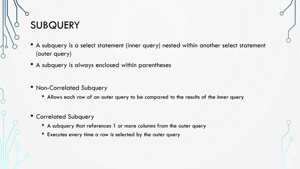 SubQueries Part III. - ppt download