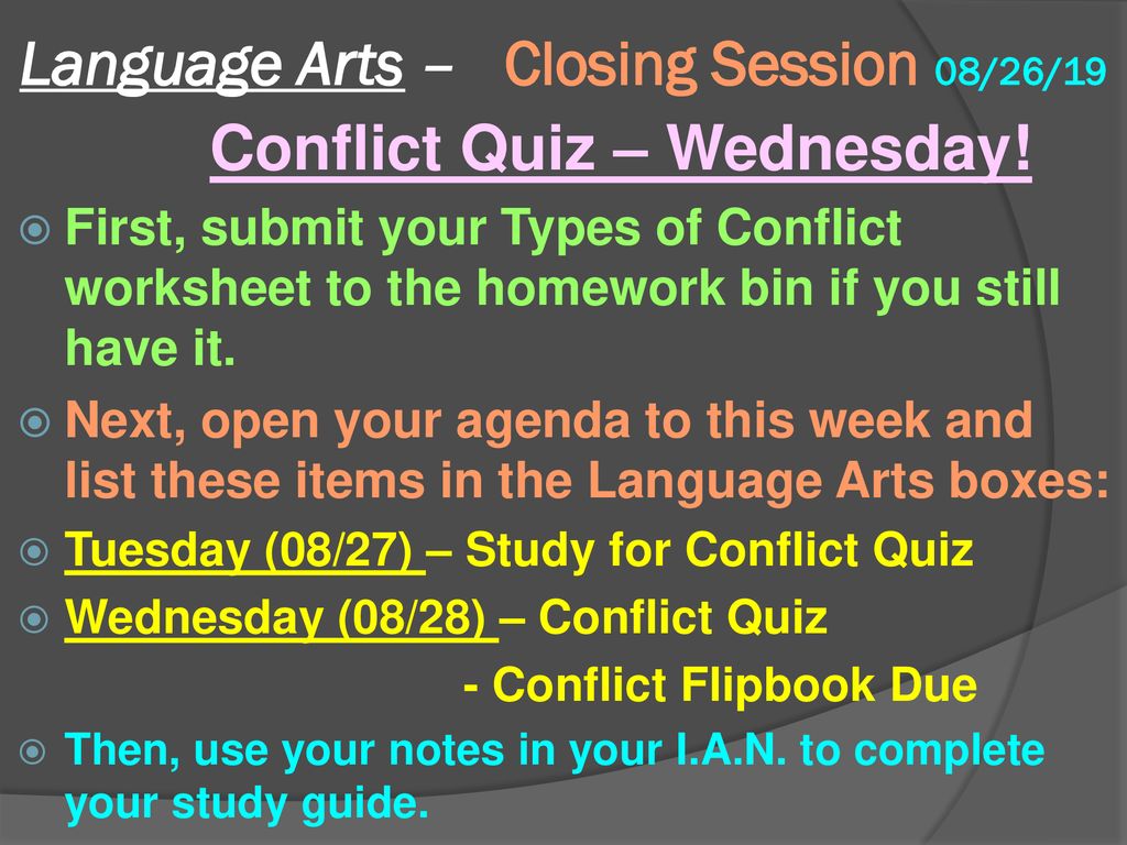 types of conflict quiz