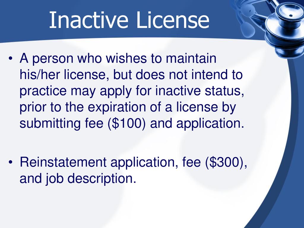 Inactive License