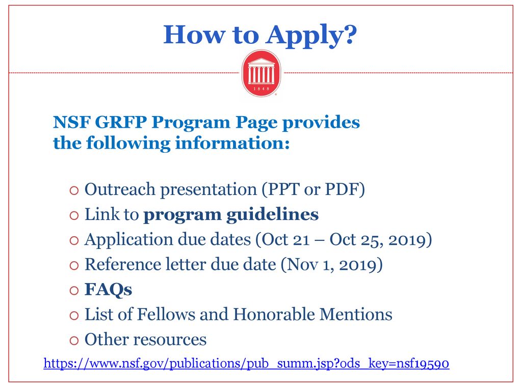 GRFP Info Session Agenda ppt download