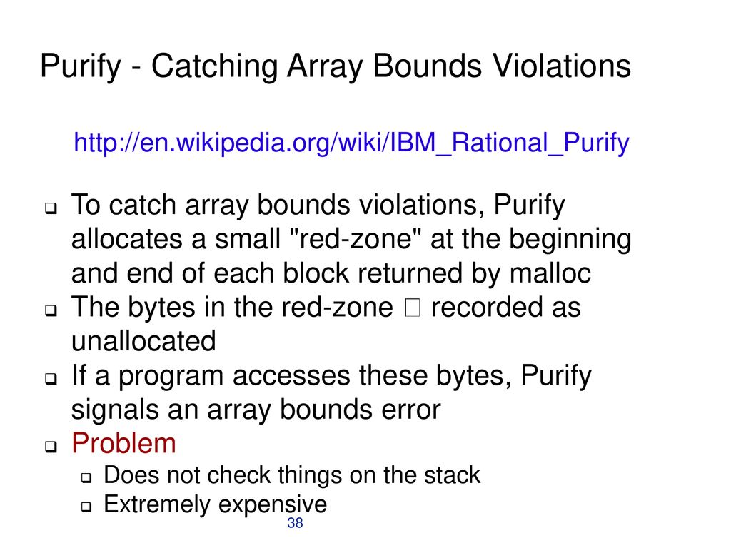Purify - Catching Array Bounds Violations