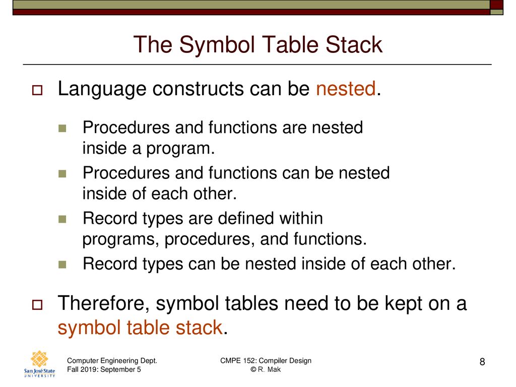 CMPE 152: Compiler Design February 7 Class Meeting - ppt download