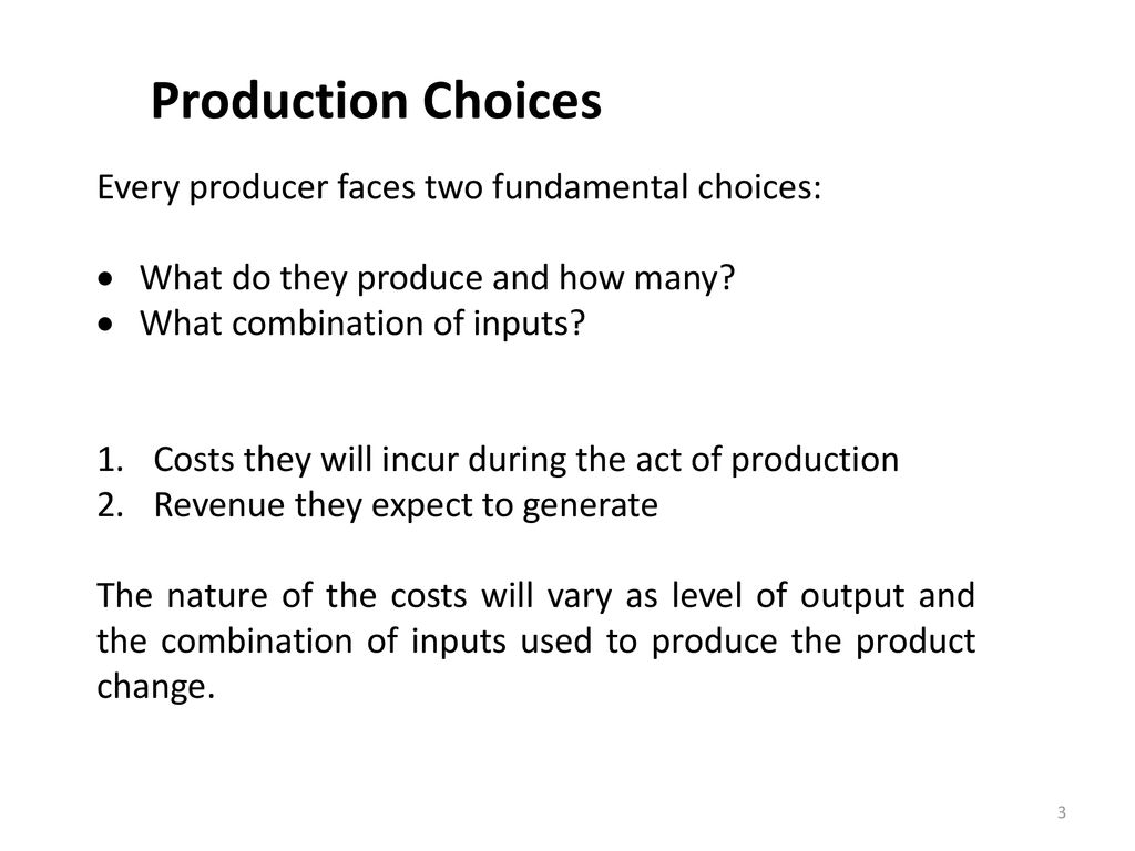 Management in the Built Environment Lesson 5 PRODUCTION EQUILIBRIUM(03)