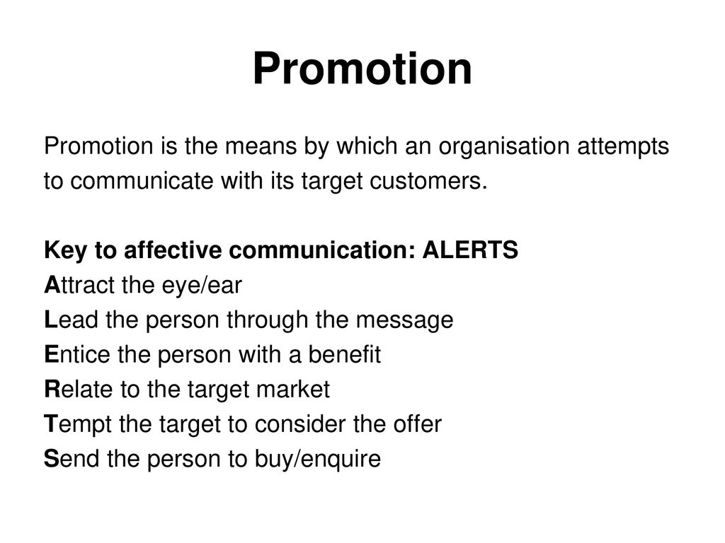 MOST: Apply the four 4ps to a product or service ppt download