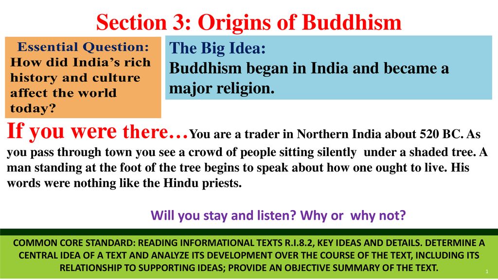 Section 3: Origins of Buddhism - ppt download