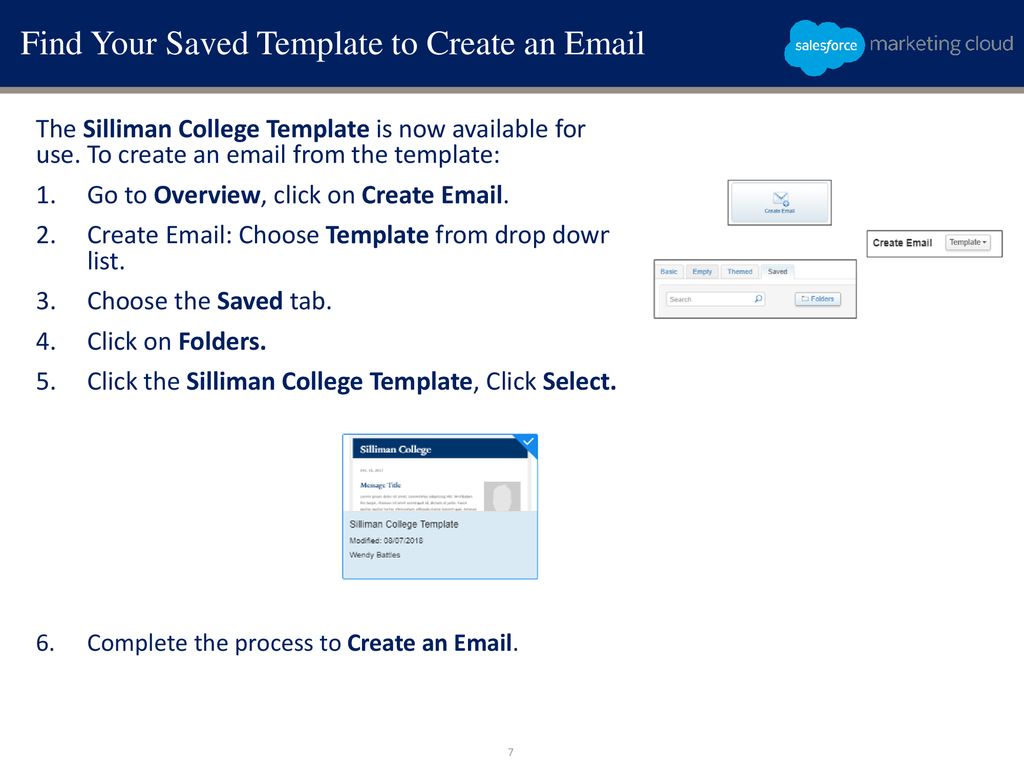 Find Your Saved Template to Create an