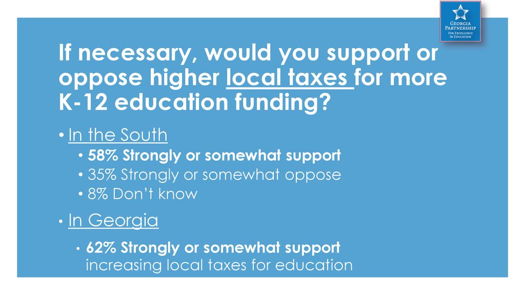 If necessary, would you support or oppose higher local taxes for more K-12 education funding