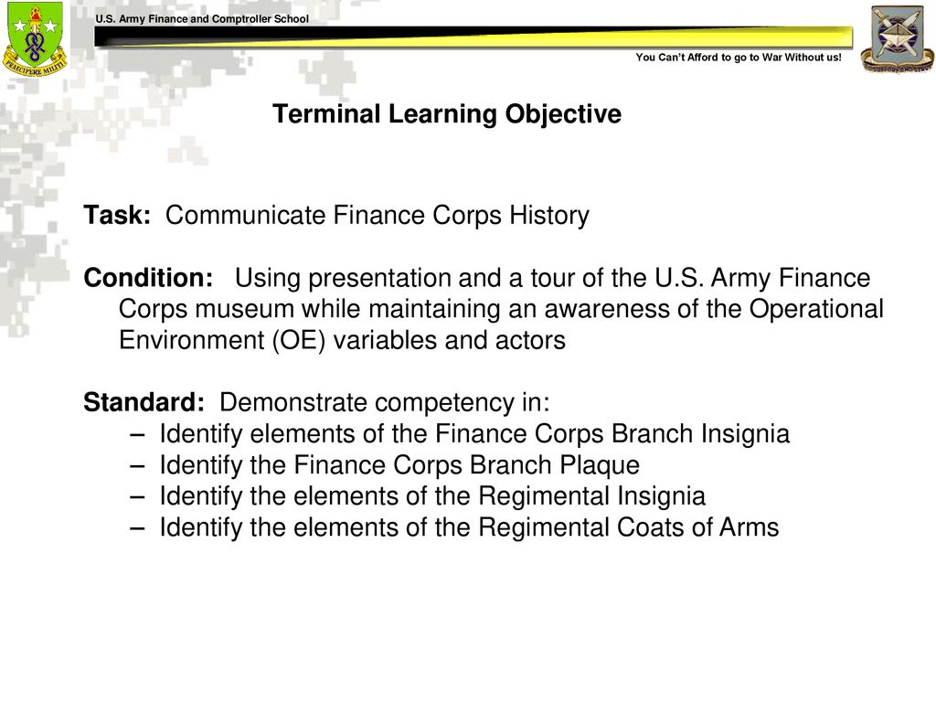 U.S. ARMY FINANCE CORPS HISTORY - ppt download