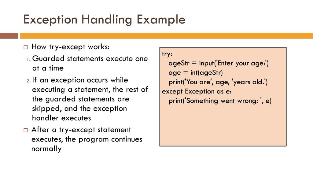 Exception Handling Example
