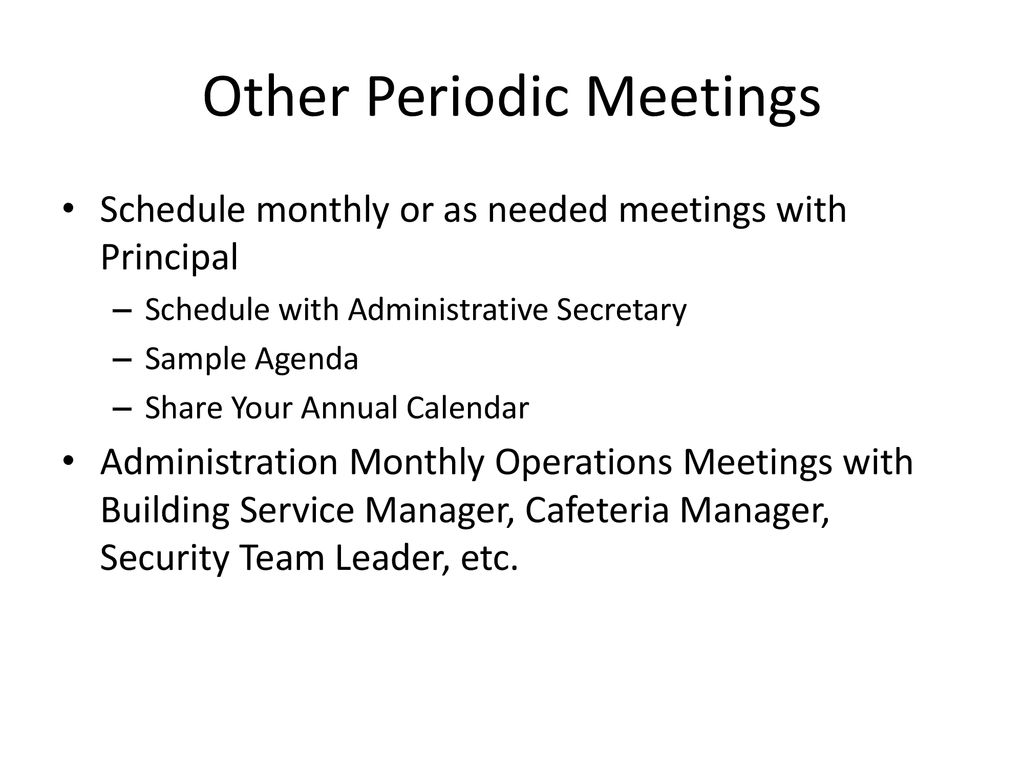 Other Periodic Meetings