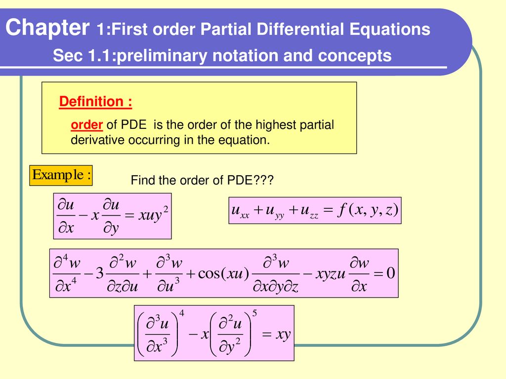 Chapter 1:First order Partial Differential Equations