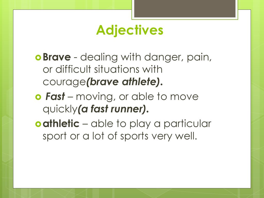 Athlete adjective