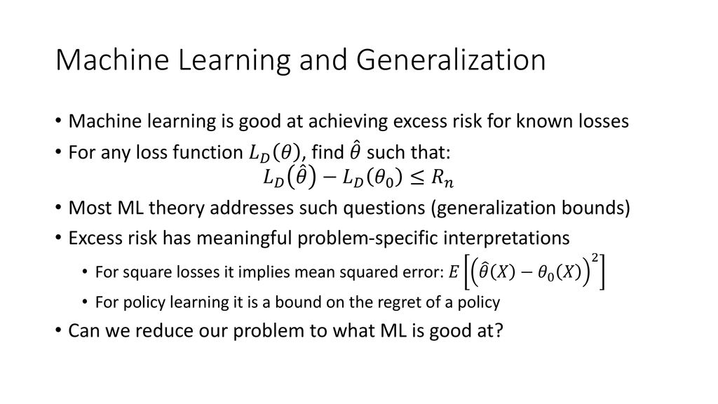 Theory Of Generalization In Machine Learning