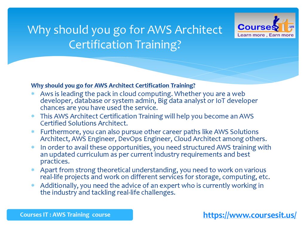 Why should you go for AWS Architect Certification Training