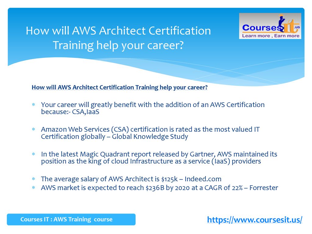 How will AWS Architect Certification Training help your career
