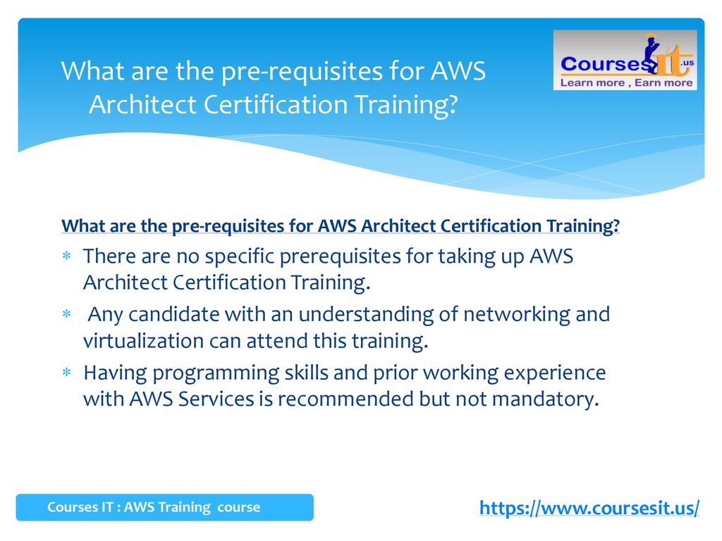 What are the pre-requisites for AWS Architect Certification Training