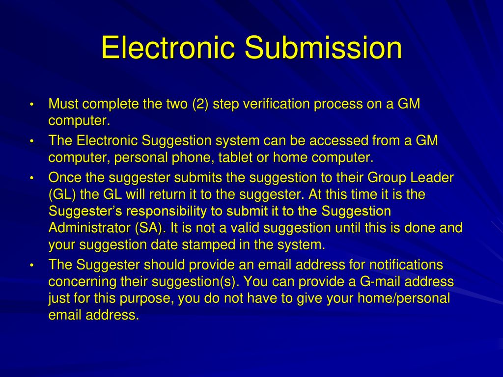 Electronic Submission