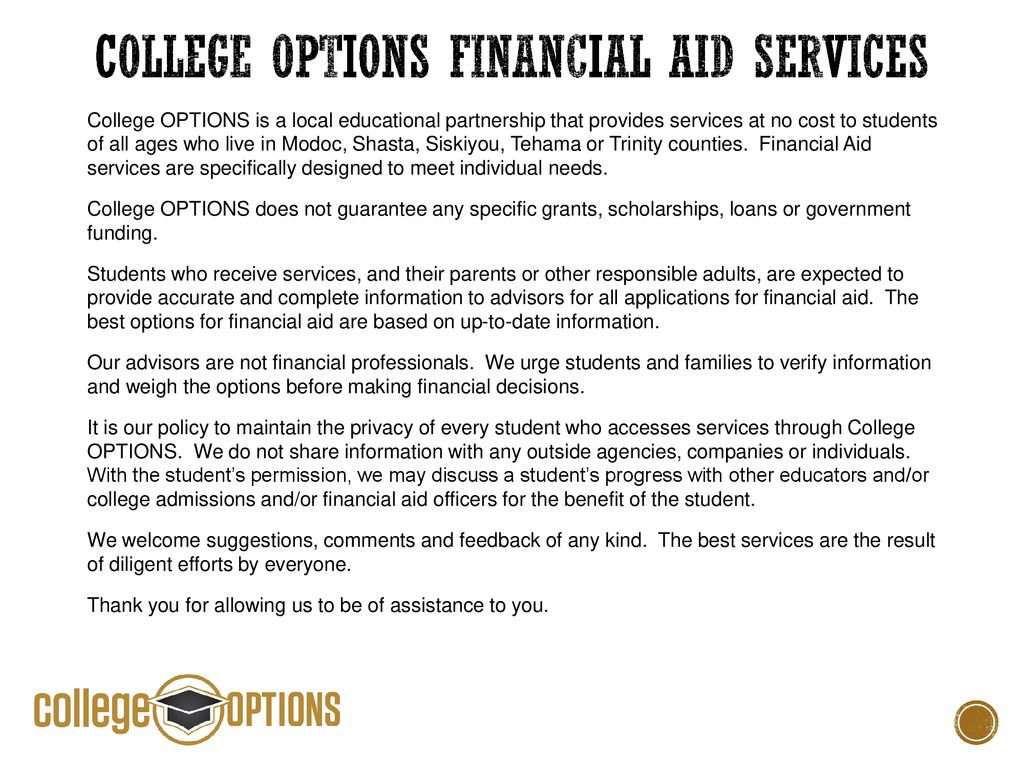 Financial Aid Butte St. Suite 101 Redding, CA ppt download