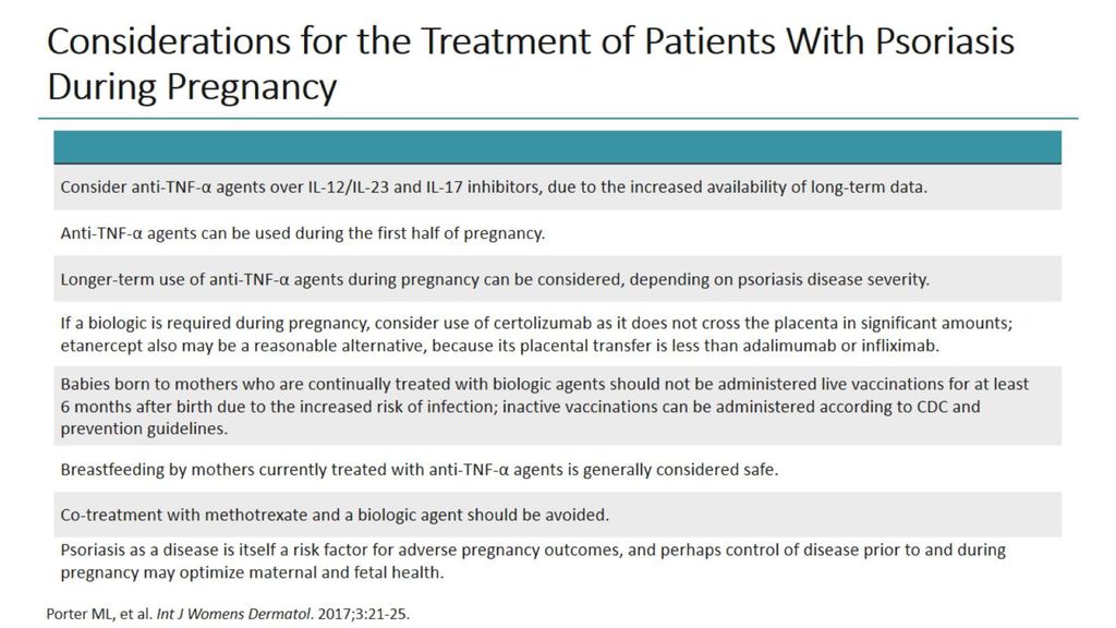 Considerations for the Treatment of Patients With Psoriasis During Pregnancy