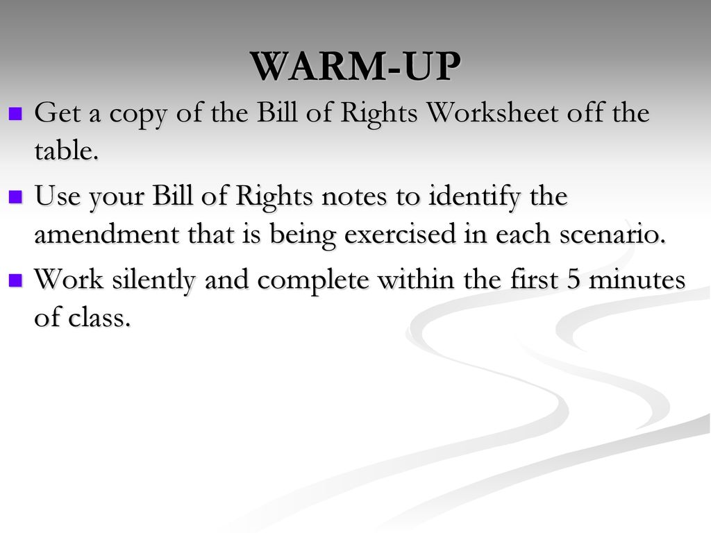 Amendments Chapter 21 Section ppt download With Regard To Bill Of Rights Scenario Worksheet