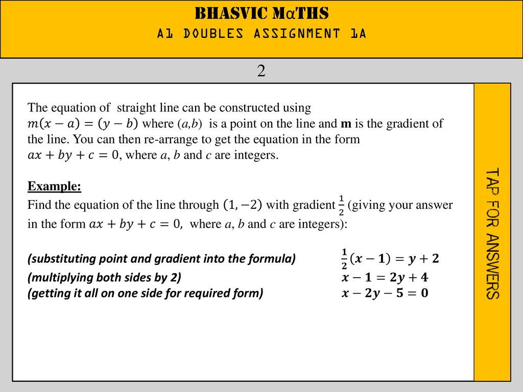 Bhasvic Maths 1 A1 Doubles Assignment 1a Ppt Download