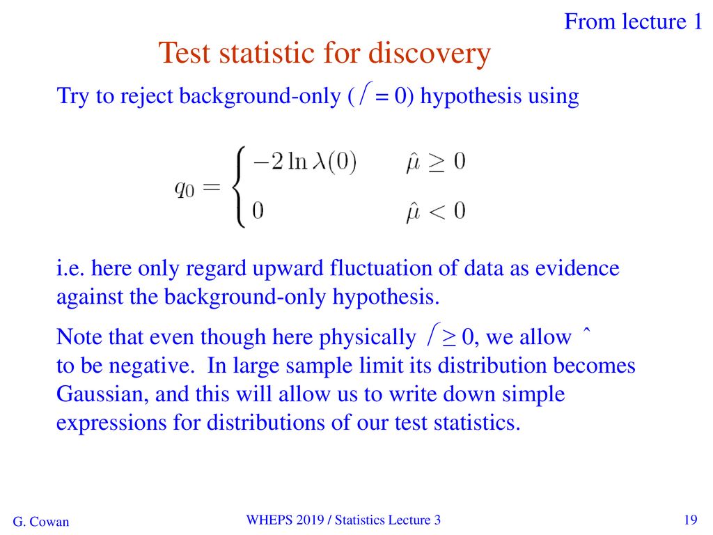 Statistical Methods For Particle Physics Lecture 3 Further Topics Ppt Download Statistical Methods For Particle Physics Lecture 3 Further Topics Ppt Download
