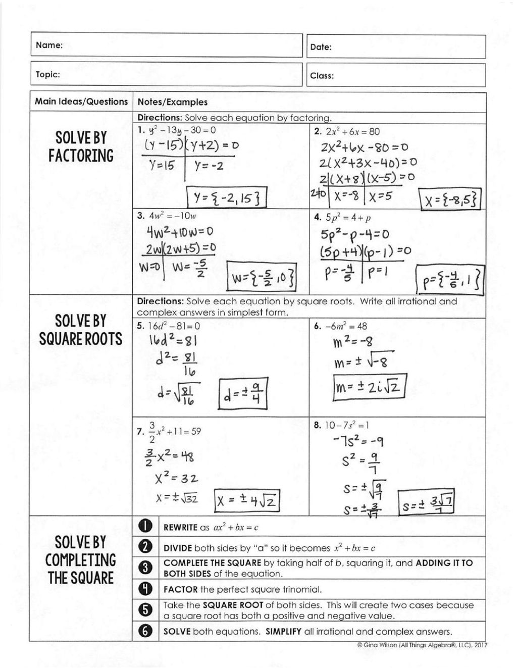 Review last weeks worksheets - ppt download With Solving Equations By Factoring Worksheet