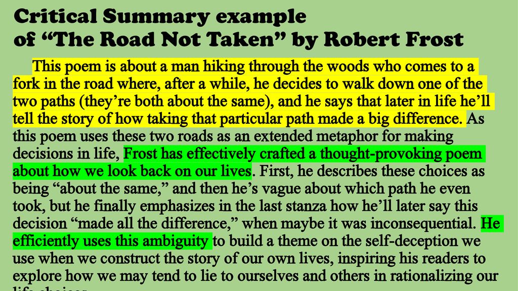 Critical Summary At The Completion Of Reading A Text I May Ask You To Compose A Critical Summary It Includes The Following Summarize The Events Of Ppt Download