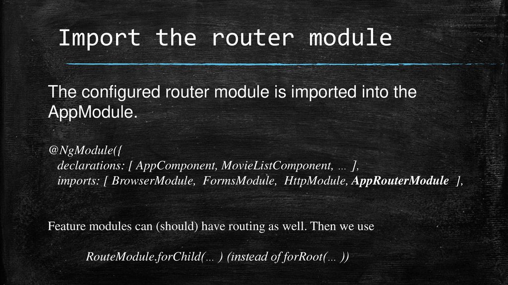 Import the router module