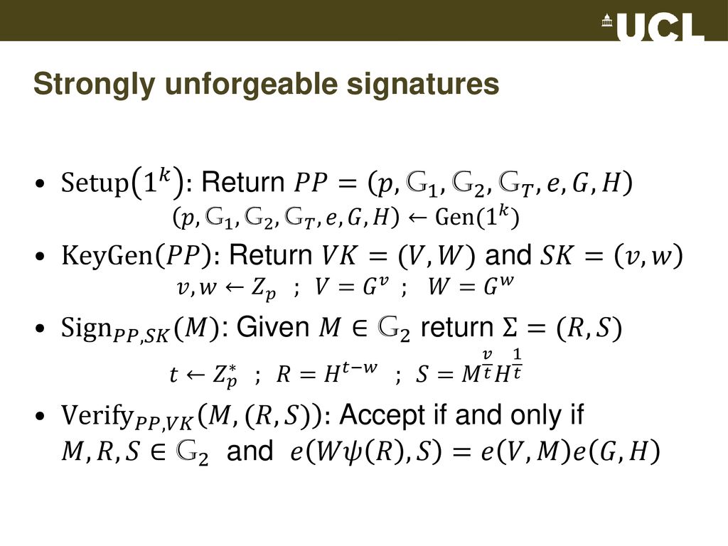 Structure Preserving Signatures From Type Ii Pairings Ppt Download