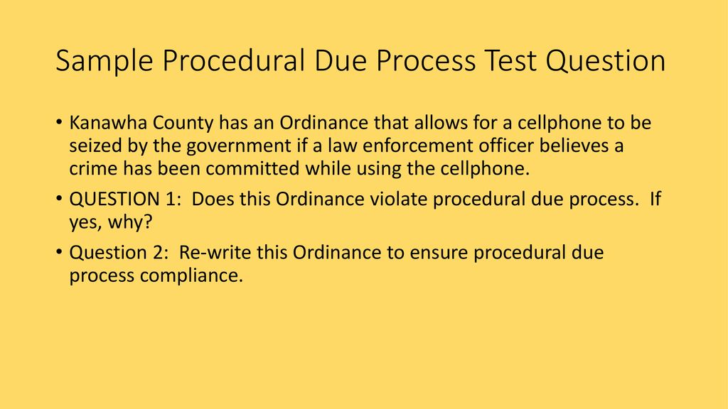 DUE PROCESS QUIZ REVIEW - ppt download