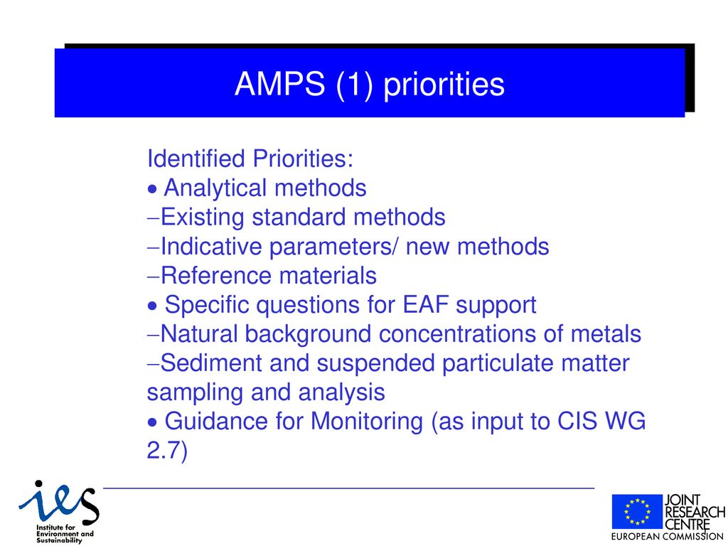 Amps 2 Analysis And Monitoring Of Priority Substances And Chemical