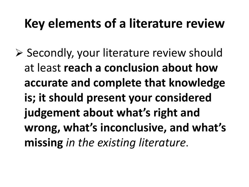 key elements of a literature review