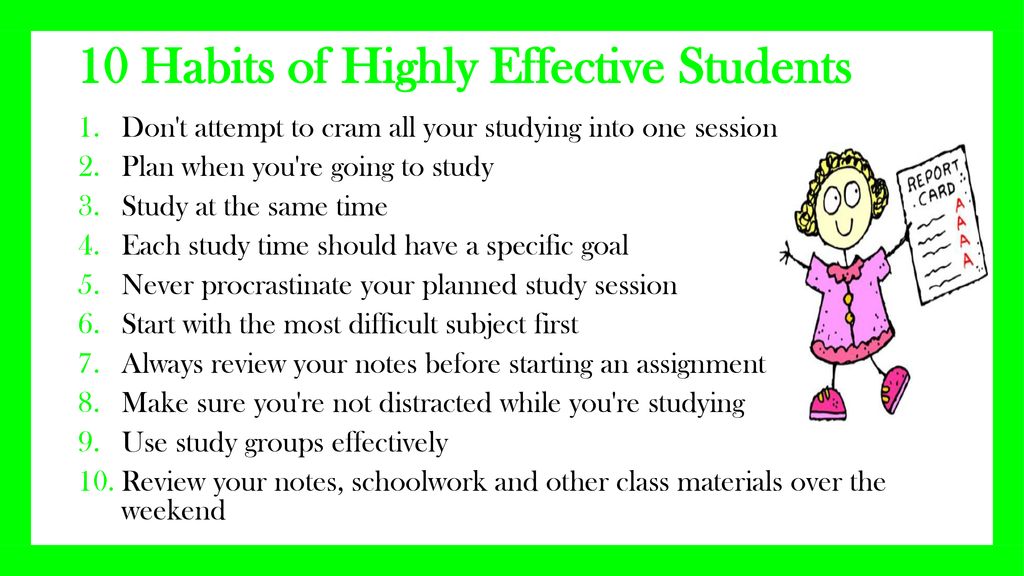 10 habits of highly effective students