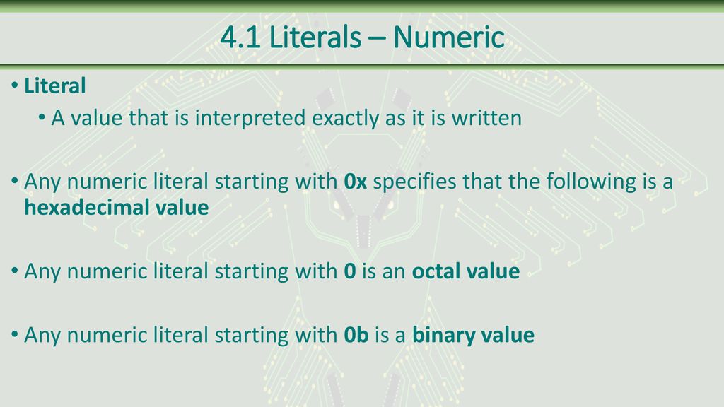 Chapter 4 Literals, Variables, and Constants - ppt download