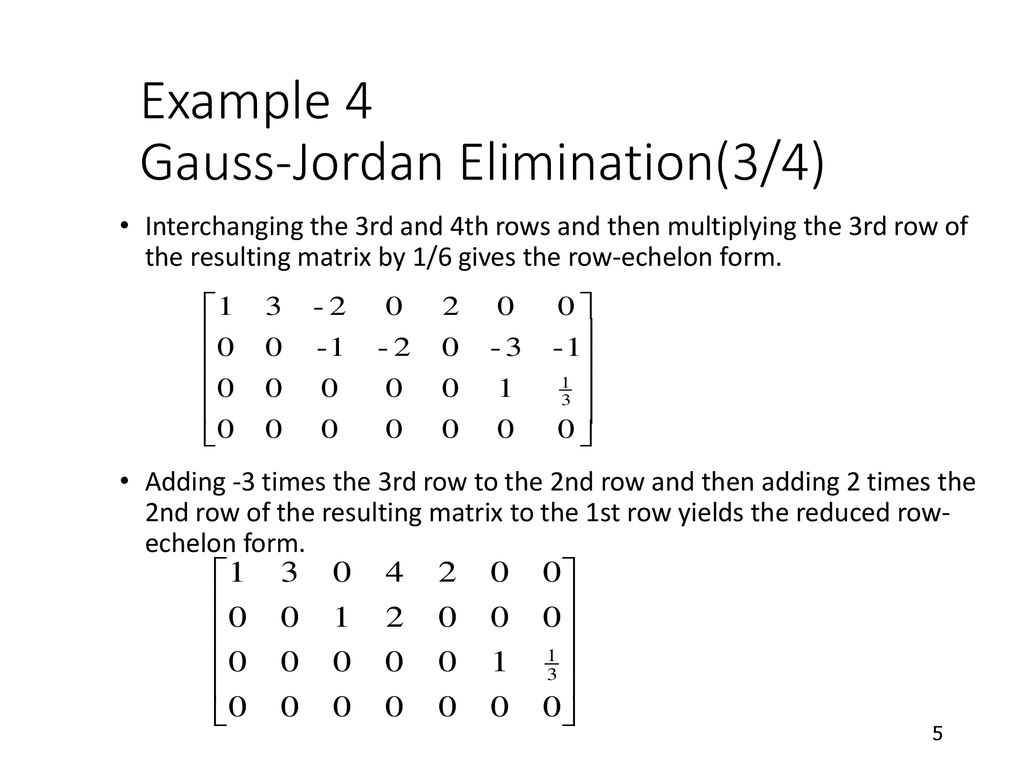 Gauss Jordan Method Homogeneous Linear System - ppt download