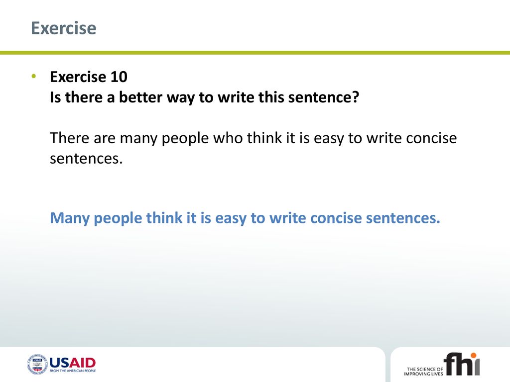Writing Concise Sentences - ppt download