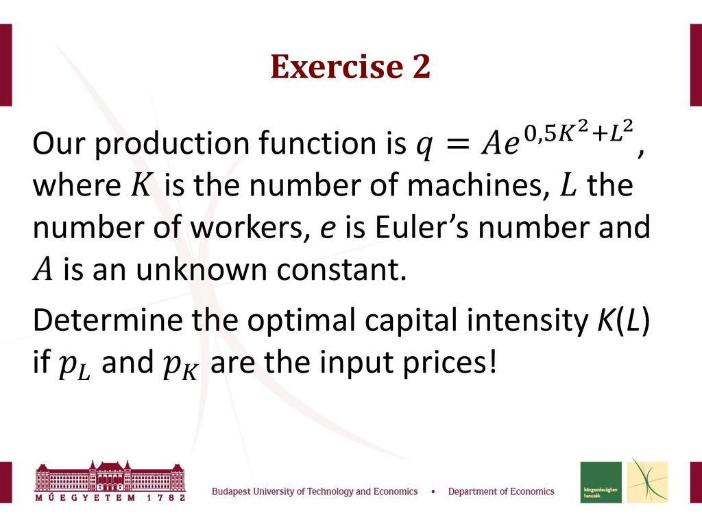Exercises Production And Costs Ppt Download