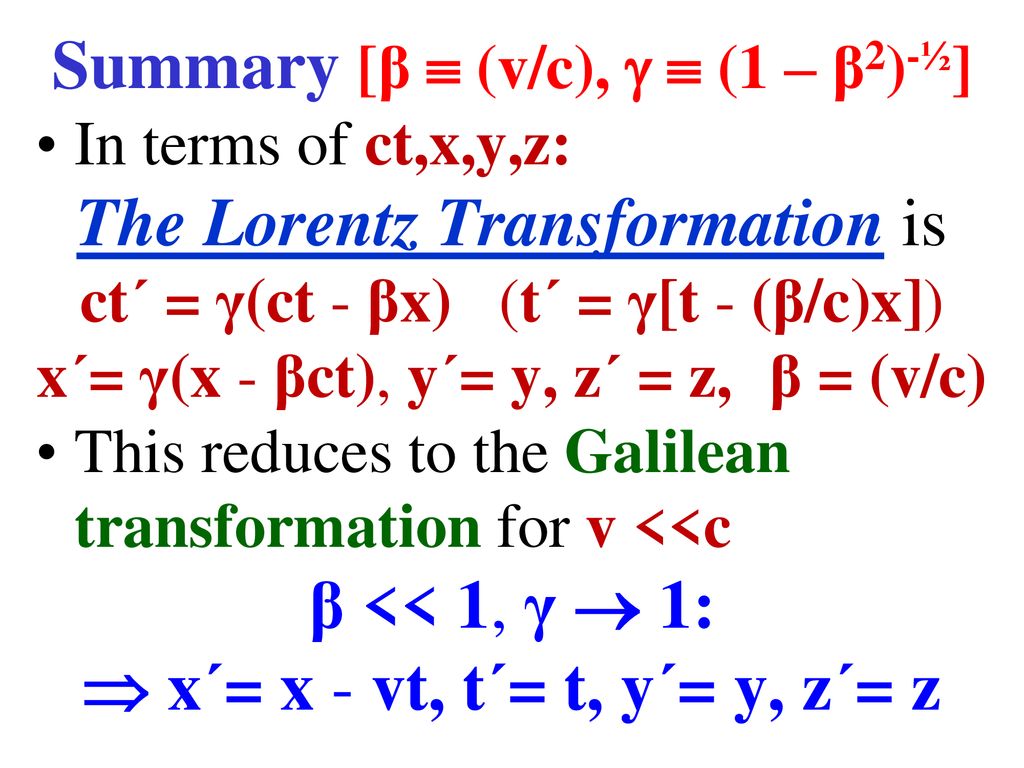 Some Lorentz Transformation Mathematics Ppt Download