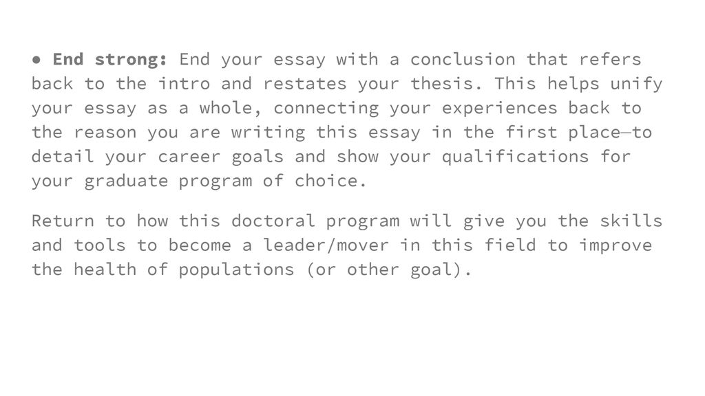 how to write a career goals essay for graduate school