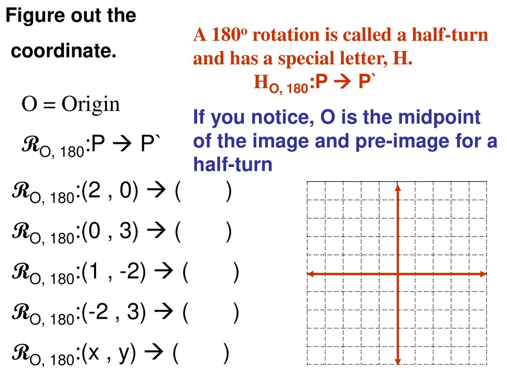 14 4 Rotations A Rotation Is A Transformation Where An Image Is Rotated About A Certain Point Rotation Notation Ro 90 P P P O Amount Of Rotation Ppt Download