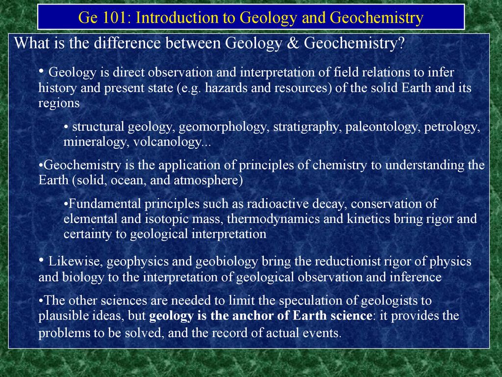 ge 101 introduction to geology and geochemistry ppt download 