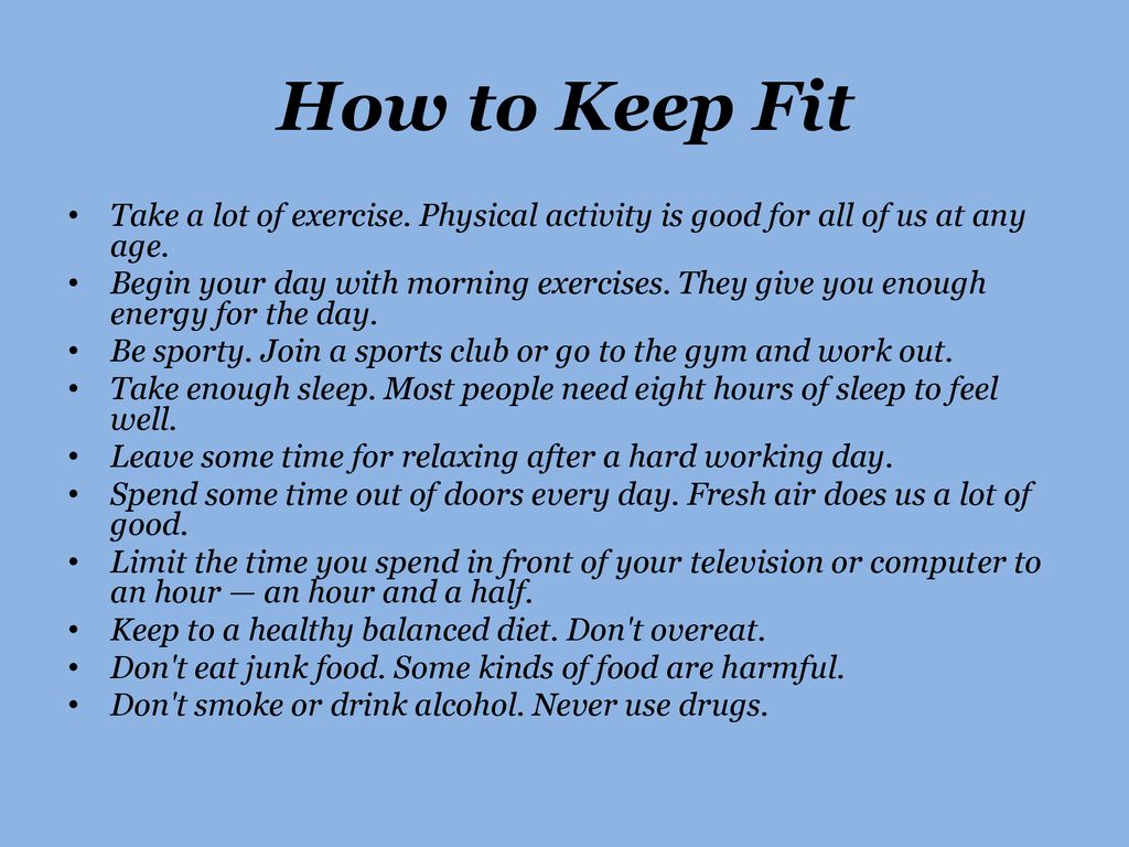 How To Keep Fit Ppt Download