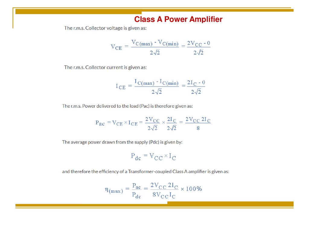 Class A Power Amplifier