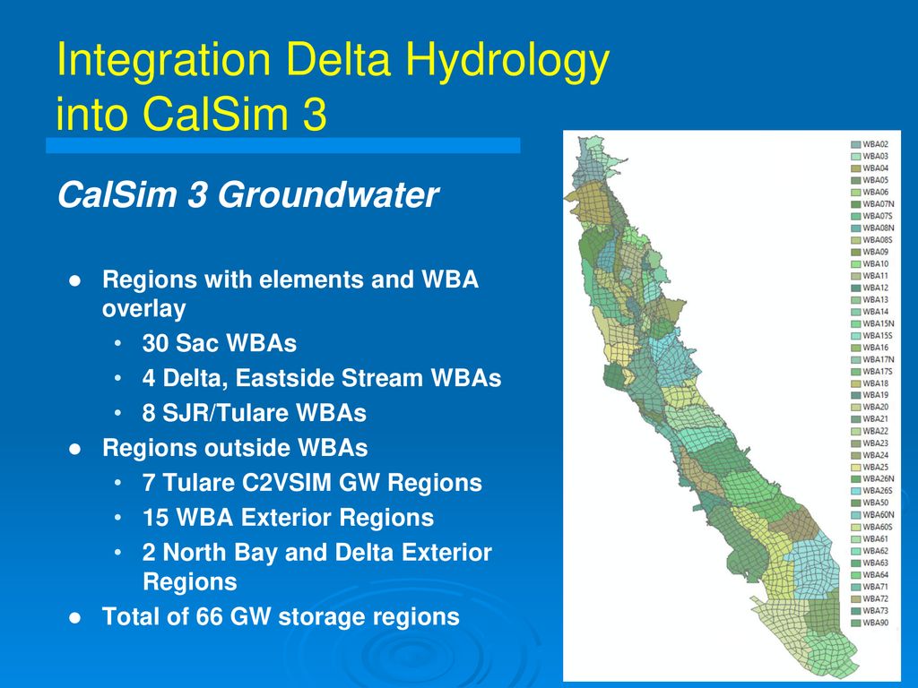 Integration of New Delta Hydrology into CalSim ppt download