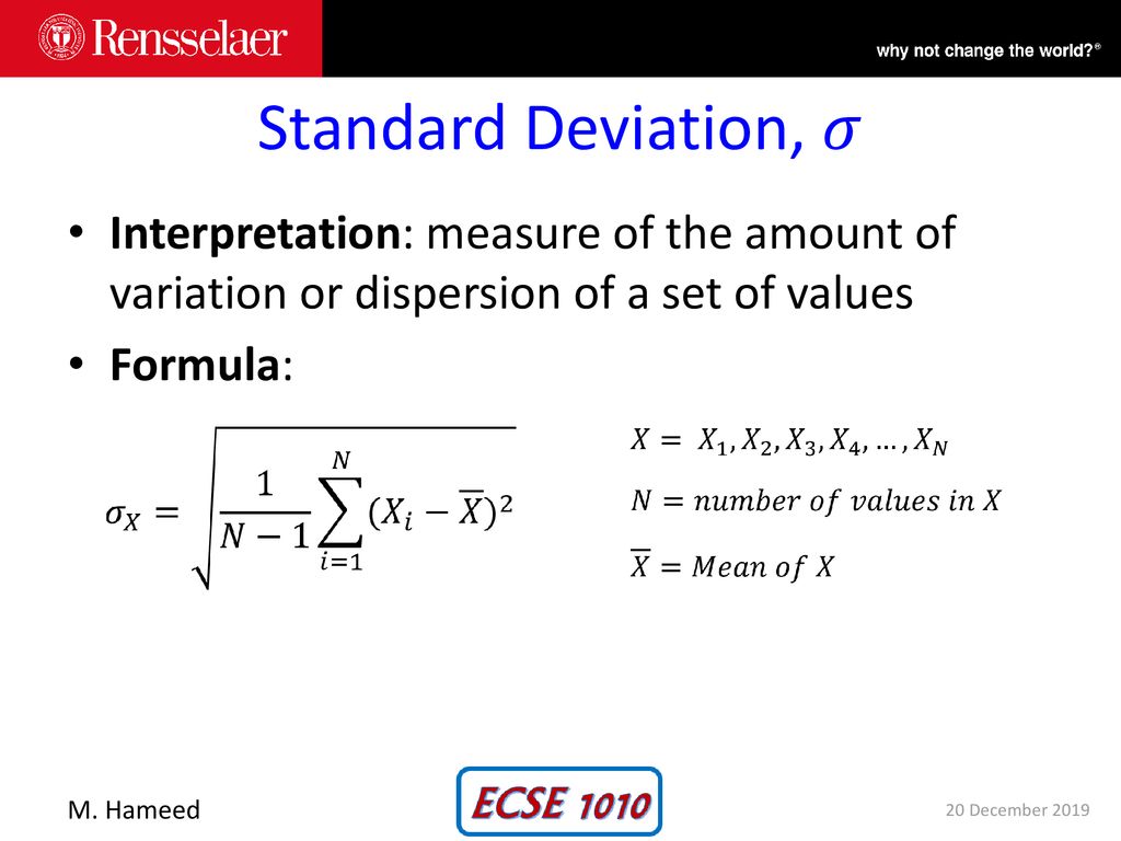 Statistical Analysis Standard Deviation - ppt download