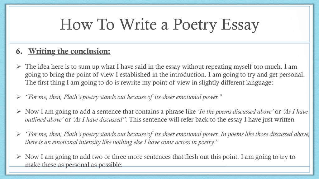how to write a poetry essay grade 12