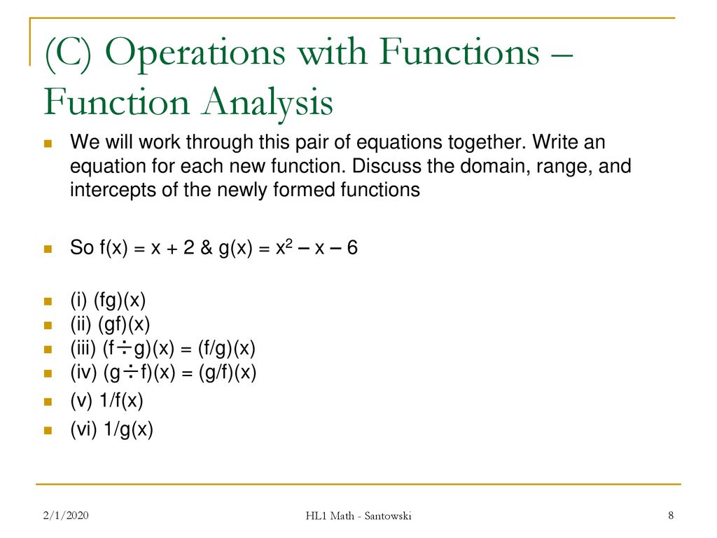 Lesson 7 Combinations Of Functions Ppt Download
